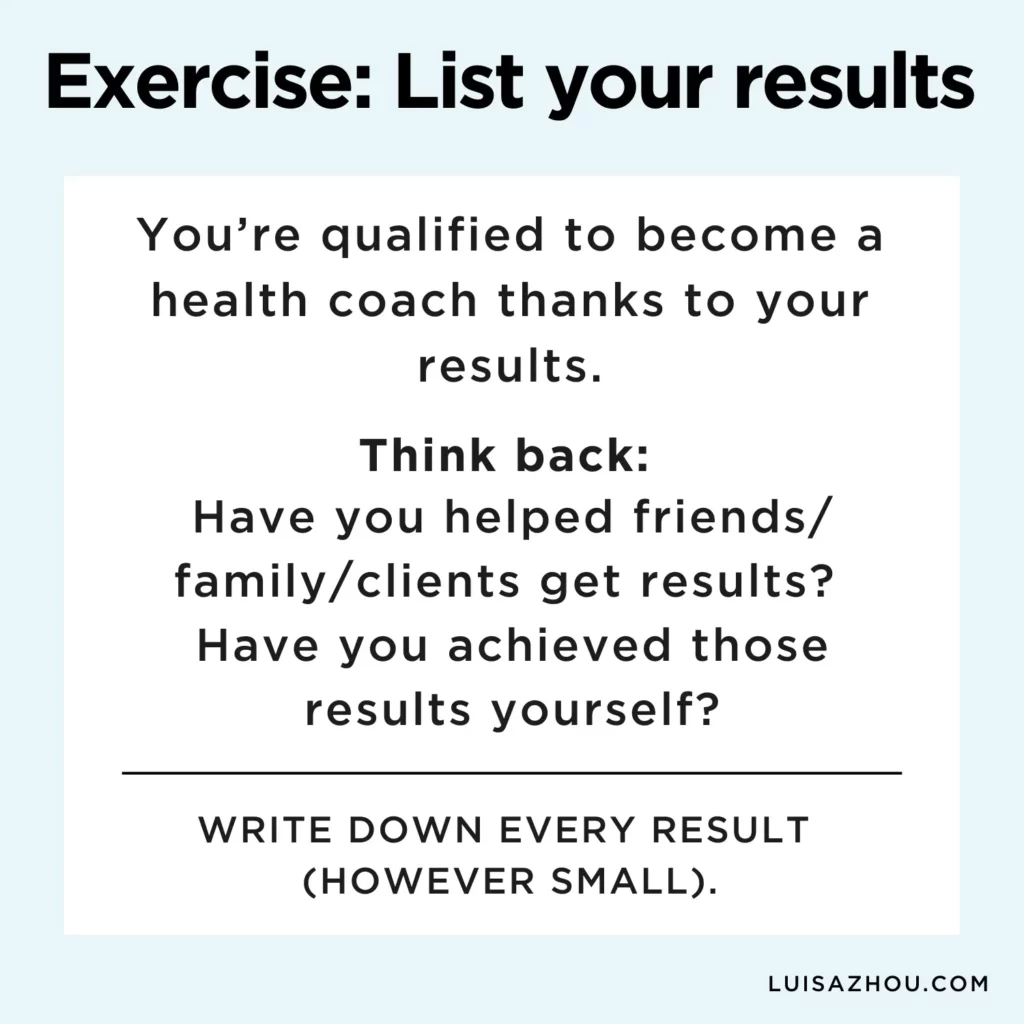 Exercise to find a health coaching niche