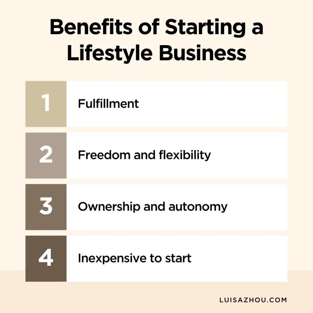 Benefits of starting a lifestyle business