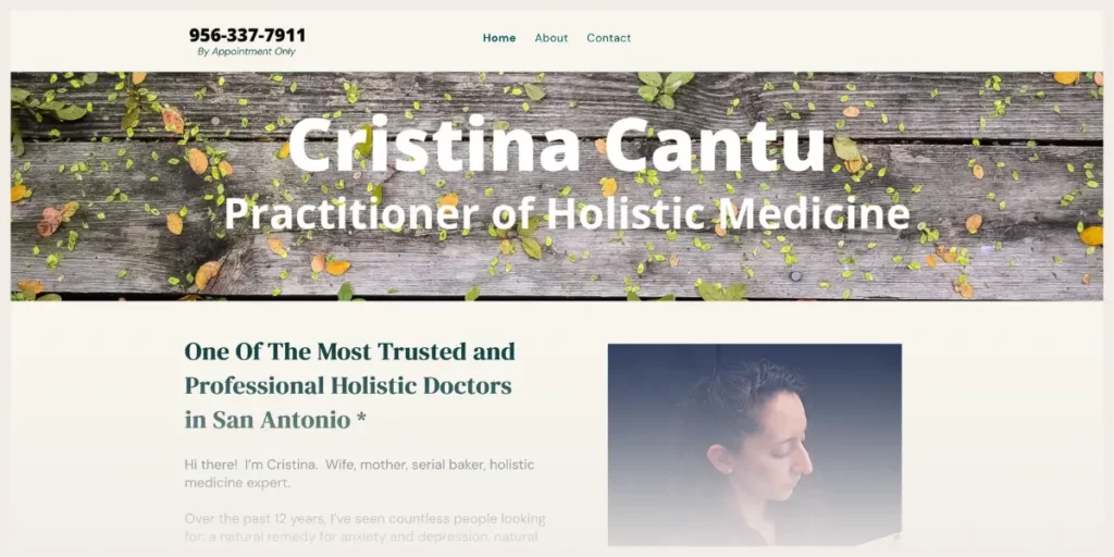 Screenshot of Cristina Cantu website