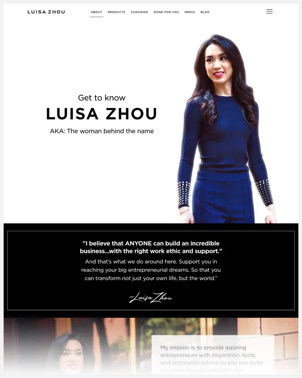 Luisa Zhou about page