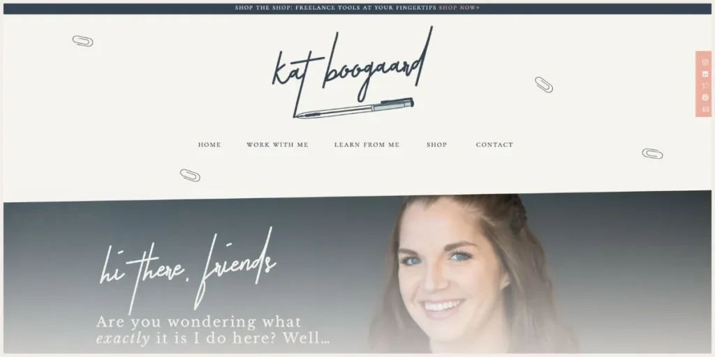 Screenshot of Kat Boogaard website