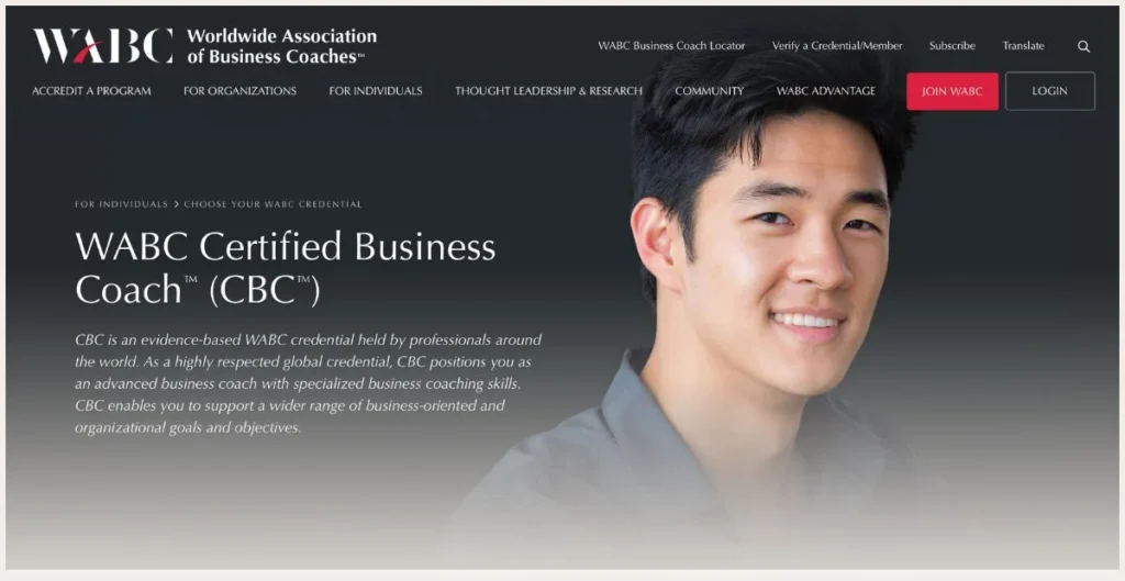 WABC certified business coach webpage